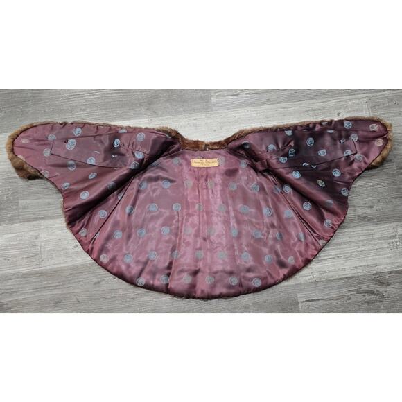 Vintage Famous Barr Co. Mink Fur Capelet Cloak Shawl Wrap w. Pockets - Picture 3 of 10